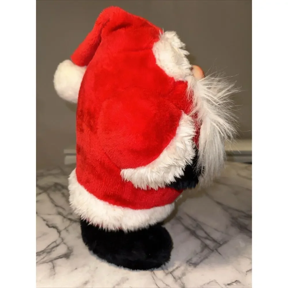 VINTAGE 1984 Rennoc Standing Fat Santa Plush Figure Chubby 15x8